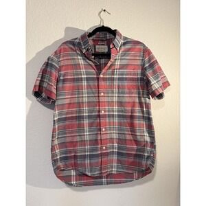 Ralph Lauren Denim & Supply Shirt Mens Medium Red Madras Plaid‎ Button Up Oxford